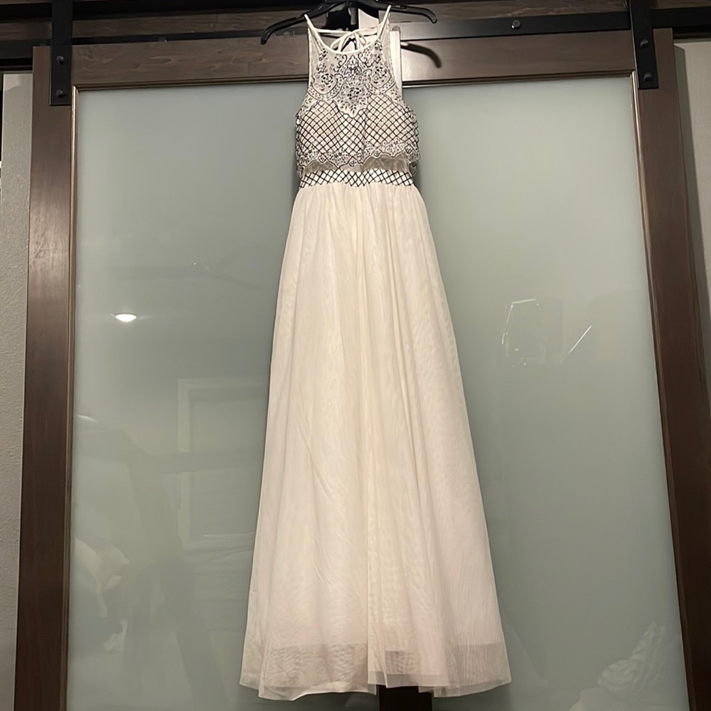 Gown with glitter detail